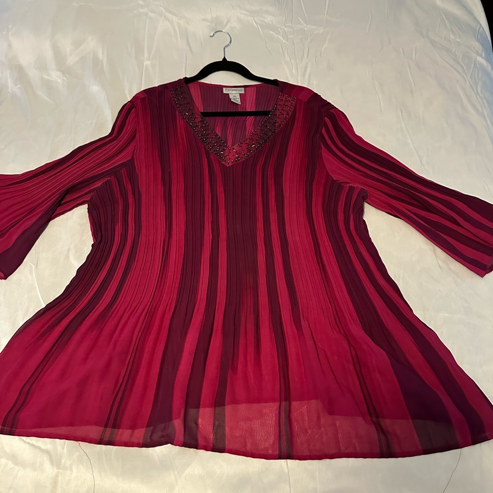 Catherines Red and Black Striped Tunic